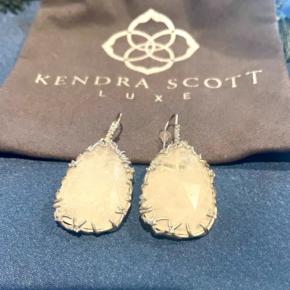 Kendra Scott LUXE Drop Crystal snd Silver Earrings